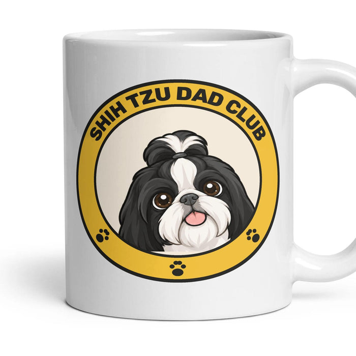 Shih Tzu Dad Club mug, 11oz white ceramic, Black & White, handle right