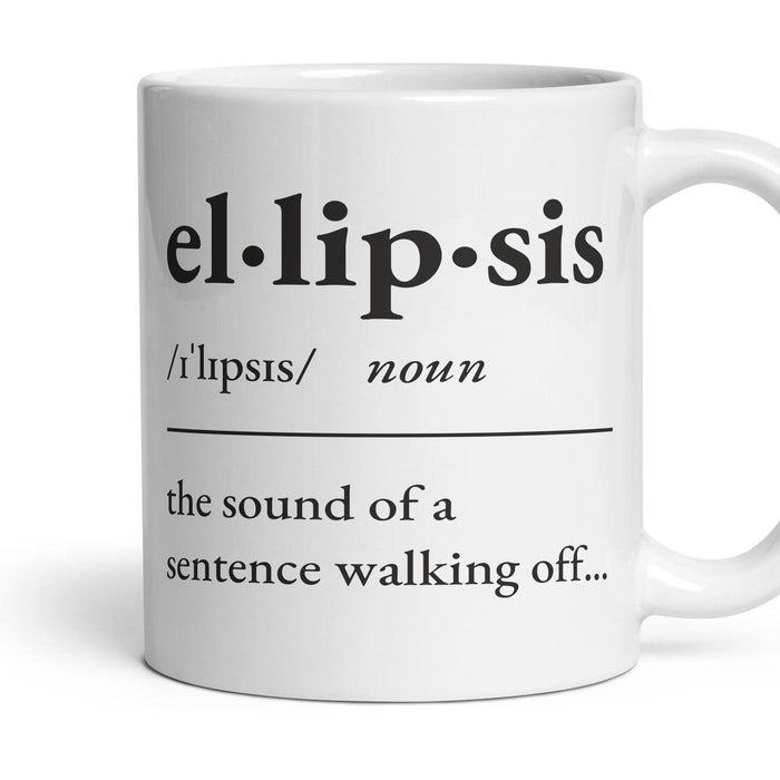 Ellipsis mug, 11oz white ceramic, handle right
