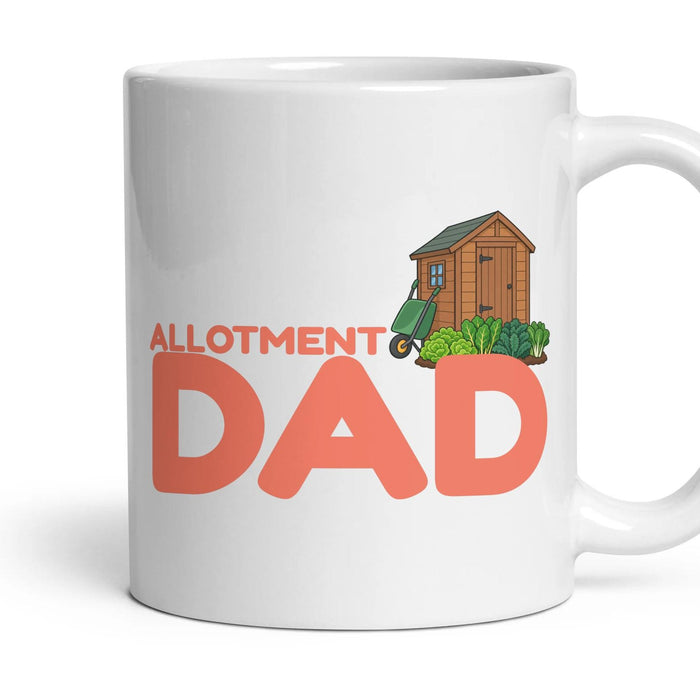 Allotment Dad mug, 11oz white ceramic, handle right