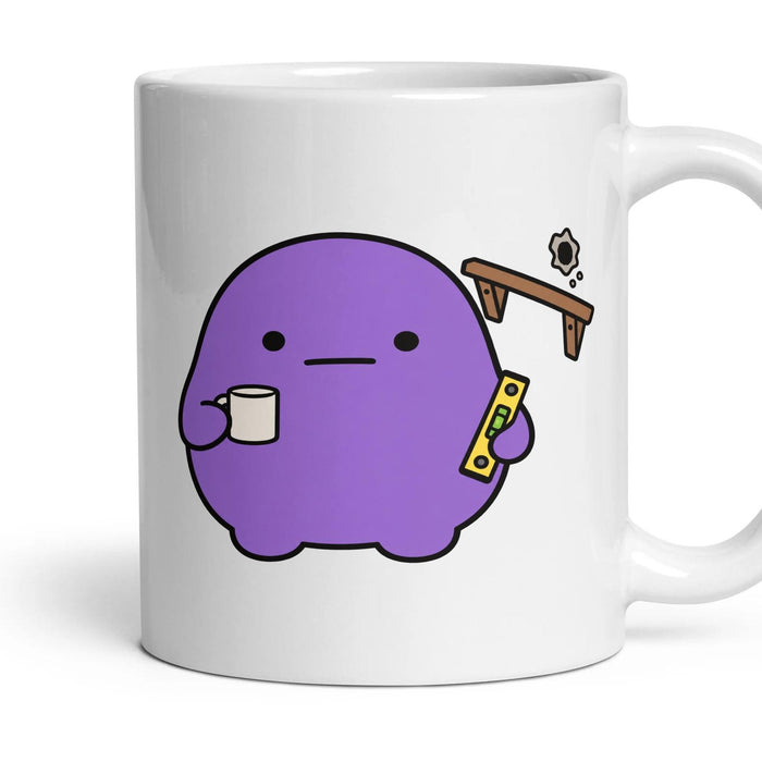 Diy mug, 11oz white ceramic, handle right