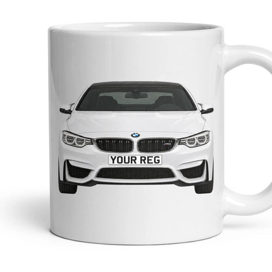 BMW M4 F82 Personalised Number Plate Mug - Front & Rear