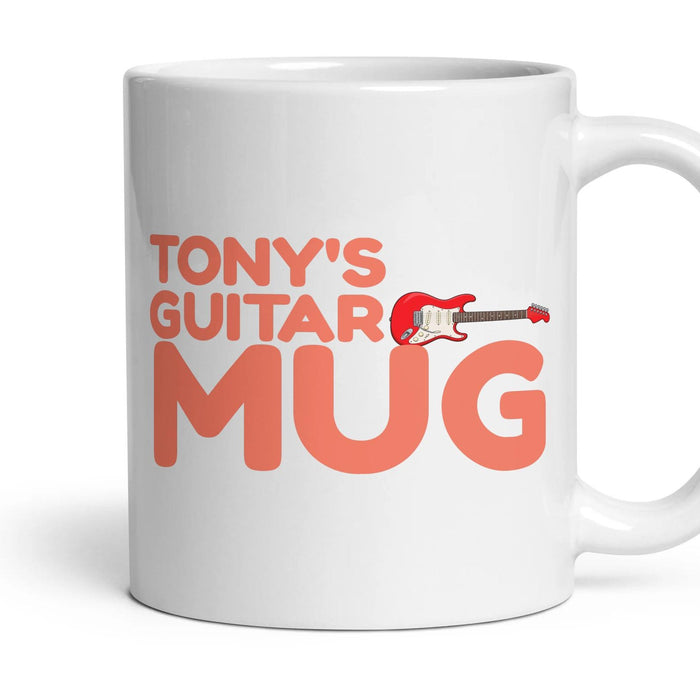 Personalised Guitar Mug mug, 11oz white ceramic, handle right