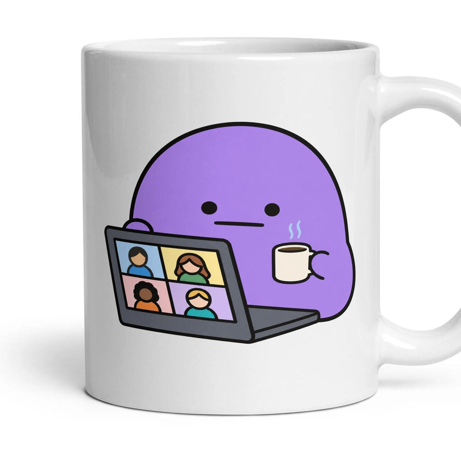 Zoom Call mug, 11oz white ceramic, handle right