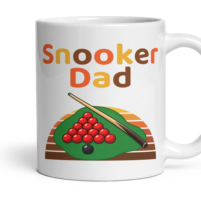 Snooker Dad mug, 11oz white ceramic, handle right
