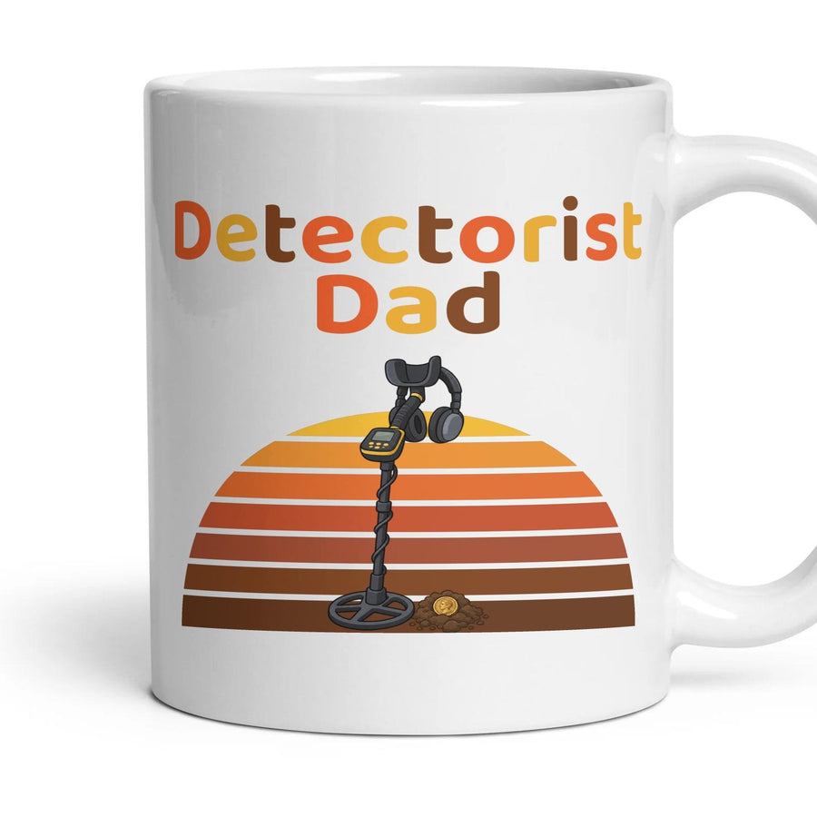 Detectorist Dad mug, 11oz white ceramic, handle right