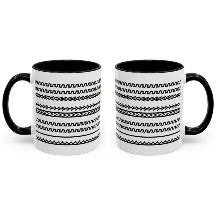 KISS MY ASS mug, 11oz white ceramic, black handle and interior, Black Handle & Inside, handle right