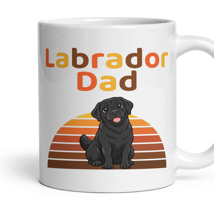 Labrador Dad mug, 11oz white ceramic, Black, handle right