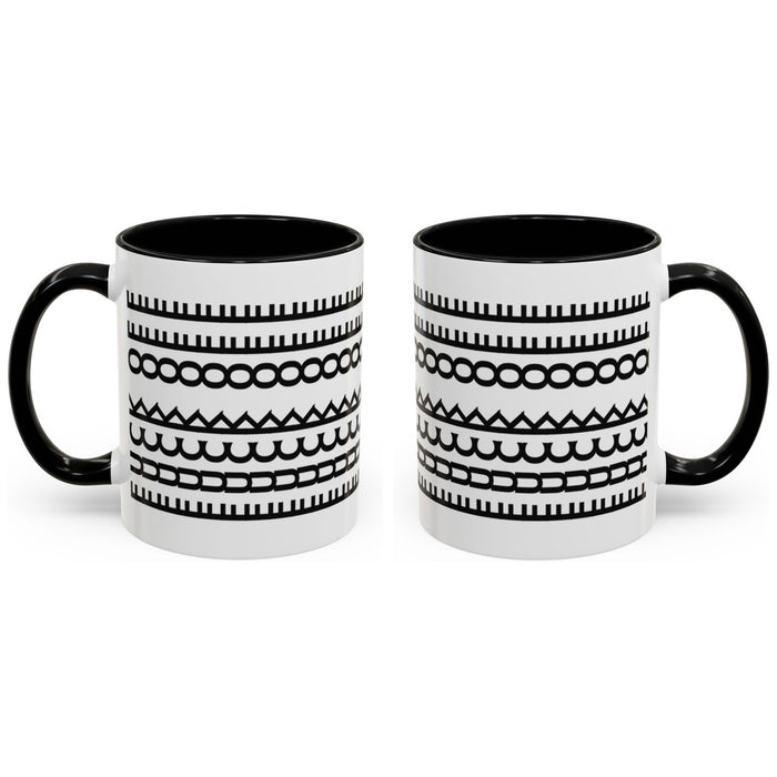 FUCK OFF mug, 11oz white ceramic, black handle and interior, Black Handle & Inside, handle right