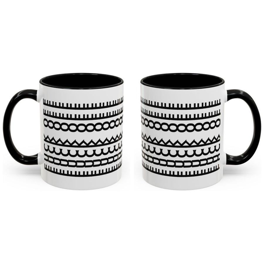 FUCK OFF mug, 11oz white ceramic, black handle and interior, Black Handle & Inside, handle right