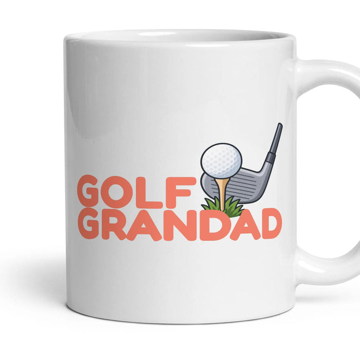 Golf Grandad mug, 11oz white ceramic, handle right
