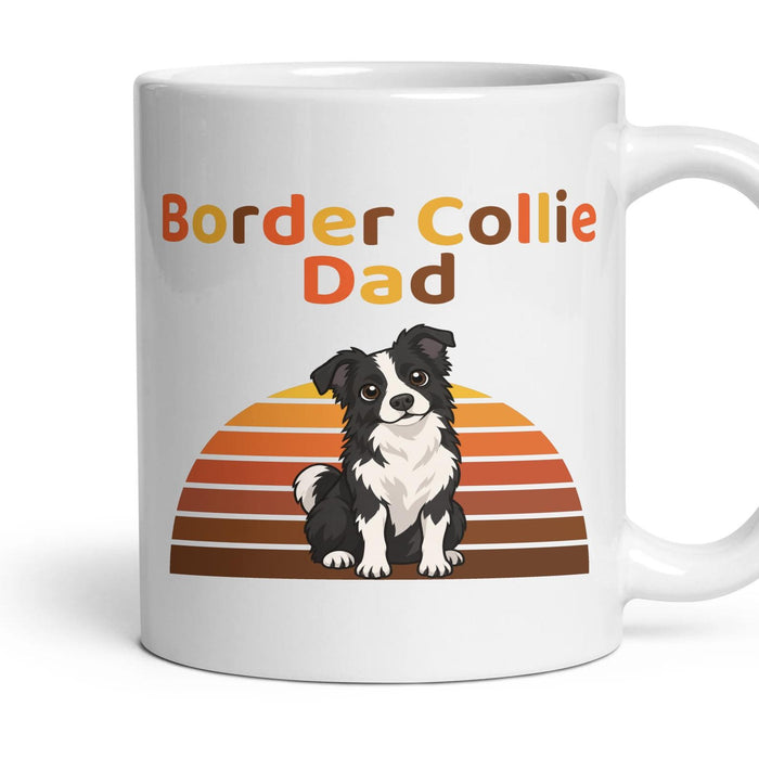 Border Collie Dad mug, 11oz white ceramic, handle right