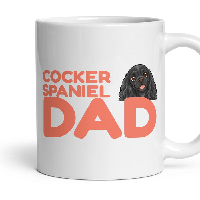 Cocker Spaniel Dad mug, 11oz white ceramic, Black, handle right