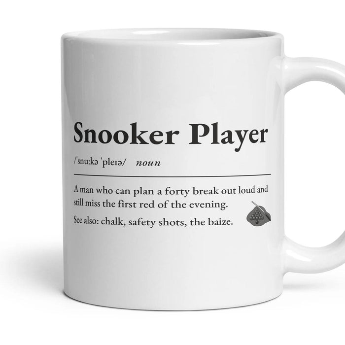 Snooker Dad mug, 11oz white ceramic, handle right