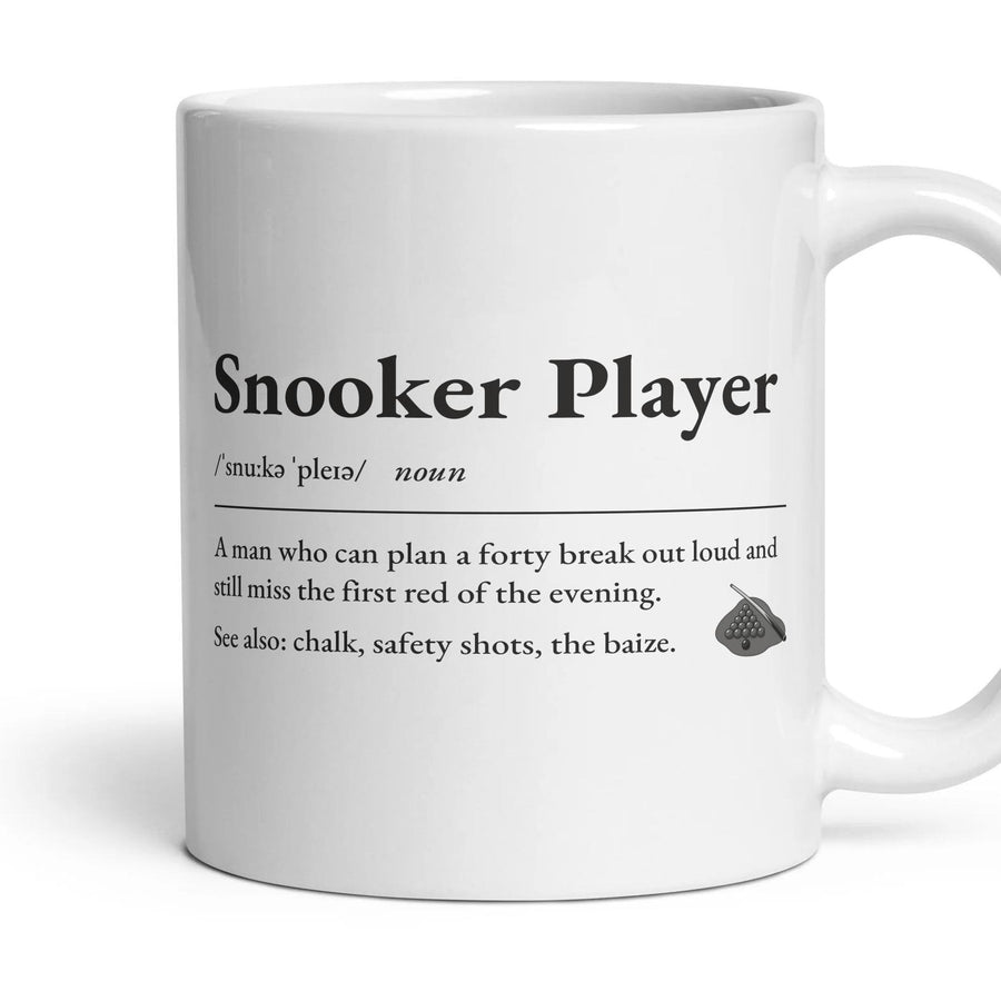 Snooker Dad mug, 11oz white ceramic, handle right