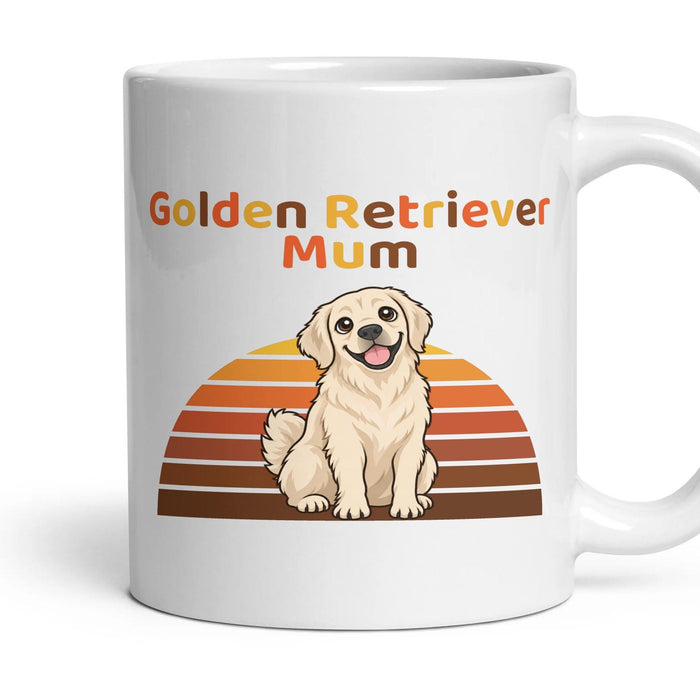 Golden Retriever Mum mug, 11oz white ceramic, Cream, handle right