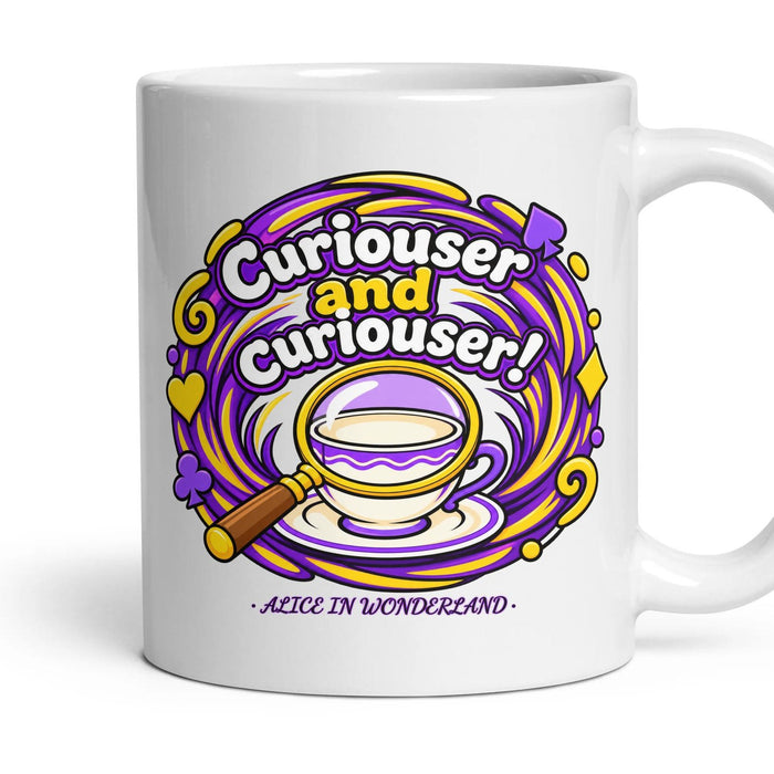Curiouser and curiouser! mug, 11oz white ceramic, handle right