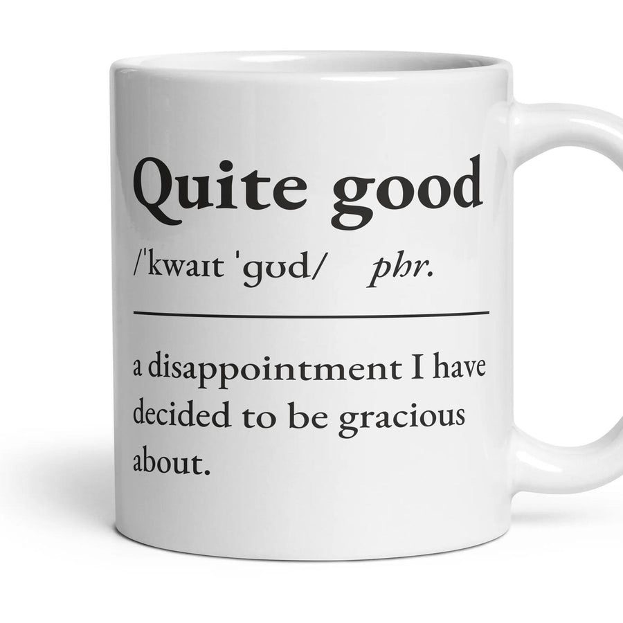 Quite good mug, 11oz white ceramic, handle right