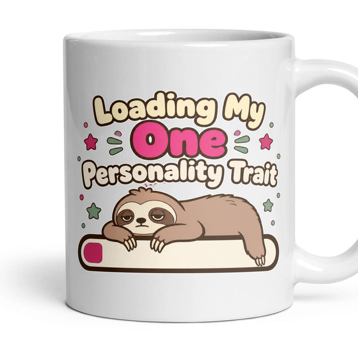 Loading My One Personality Trait mug, 11oz white ceramic, handle right