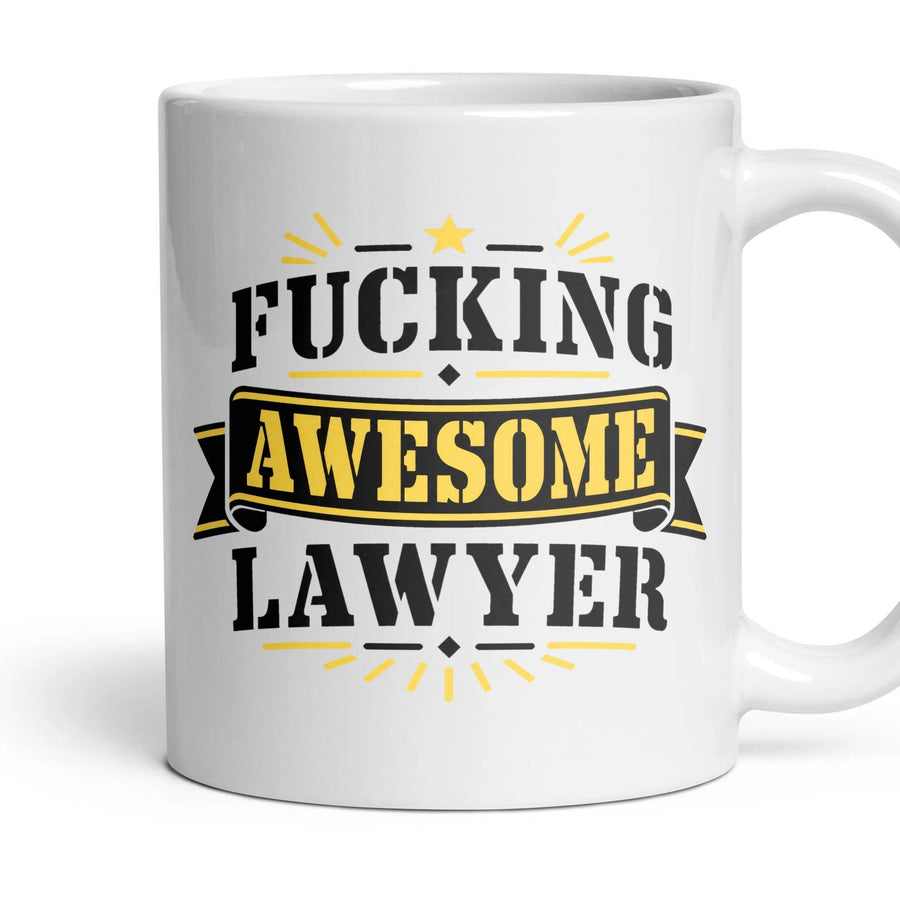 FUCKING AWESOME LAWYER mug, 11oz white ceramic, handle right