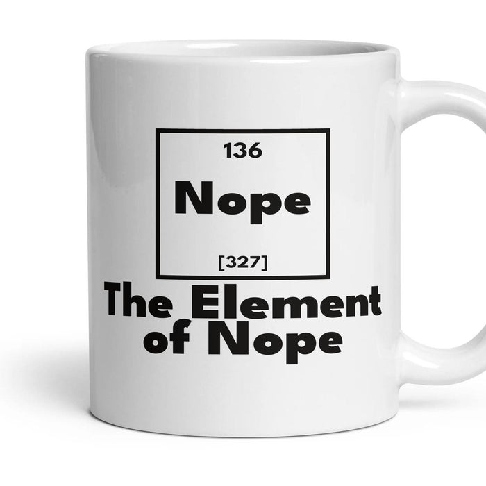 Nope The Element of Nope mug, 11oz white ceramic, handle right