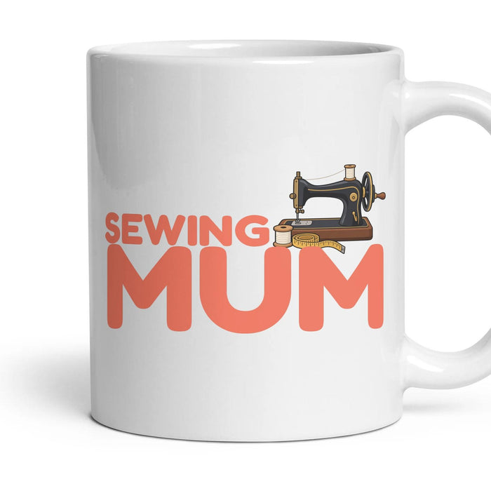 Sewing Mum mug, 11oz white ceramic, handle right