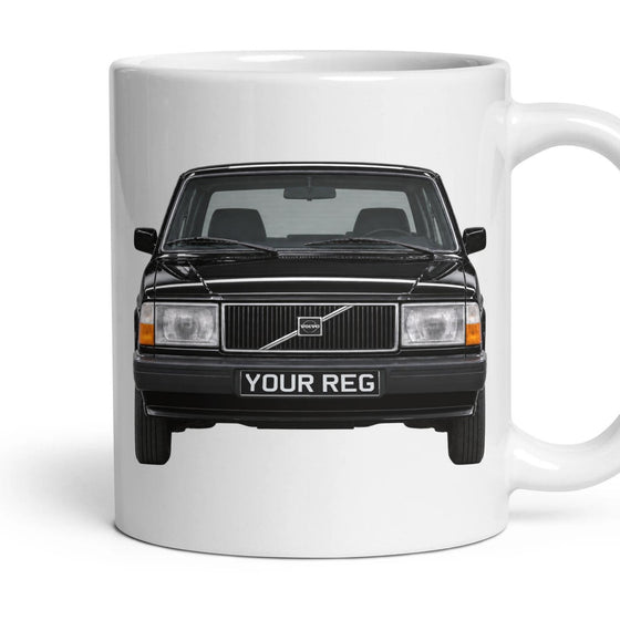 Volvo 240 Personalised Number Plate Mug - Front & Rear
