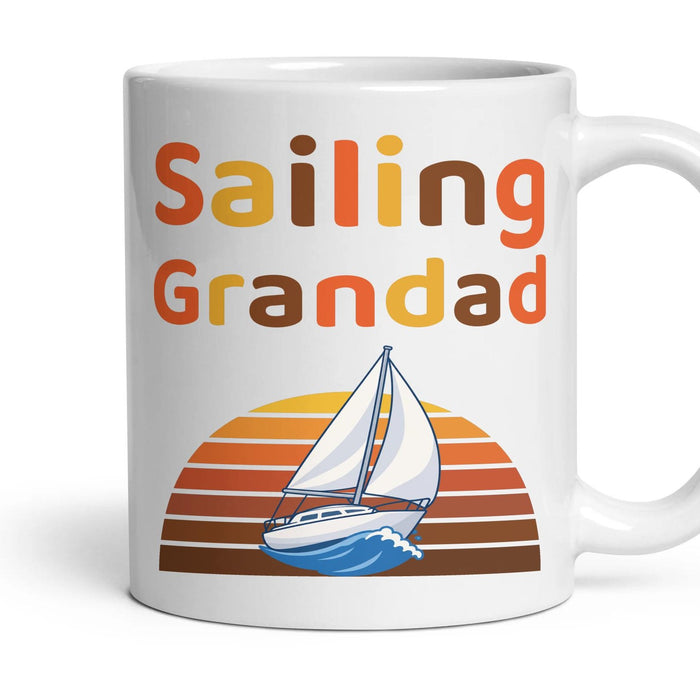 Sailing Grandad mug, 11oz white ceramic, handle right
