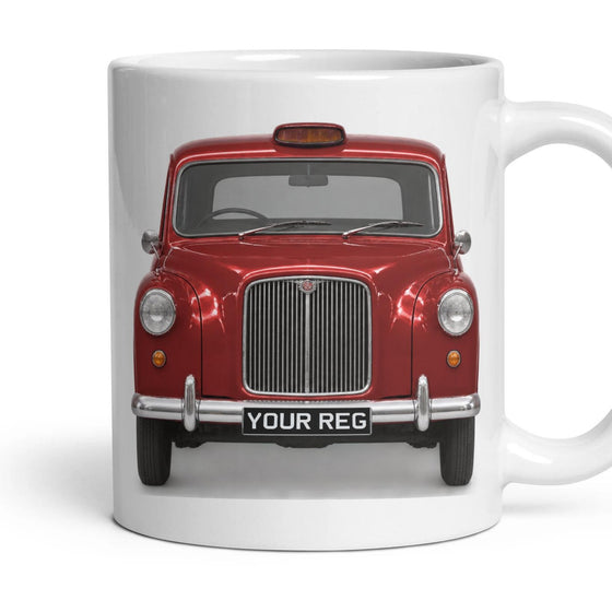 London Taxi FX4 Personalised Number Plate Mug - Front & Rear