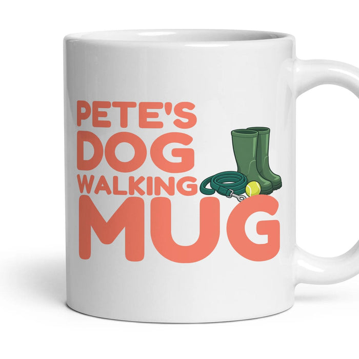 Personalised Dog Walking Mug mug, 11oz white ceramic, handle right