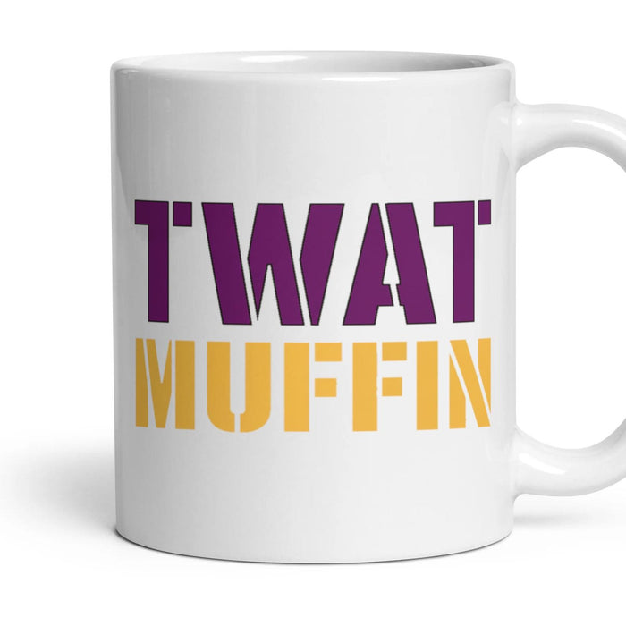 TWAT MUFFIN mug, 11oz white ceramic, handle right