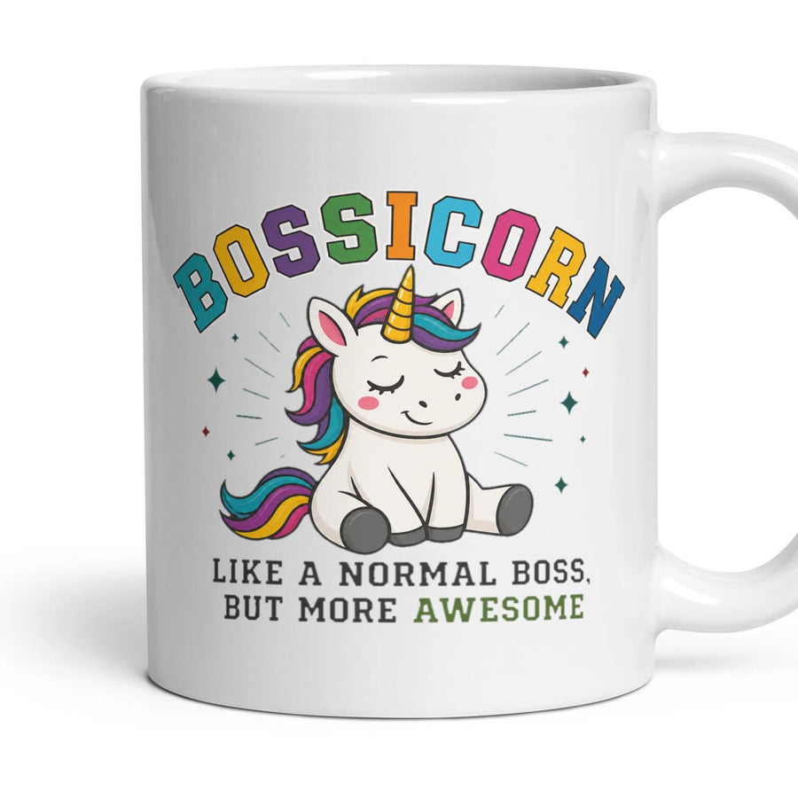 BOSSICORN
Like a Normal Boss, But More Awesome mug, 11oz white ceramic, handle right