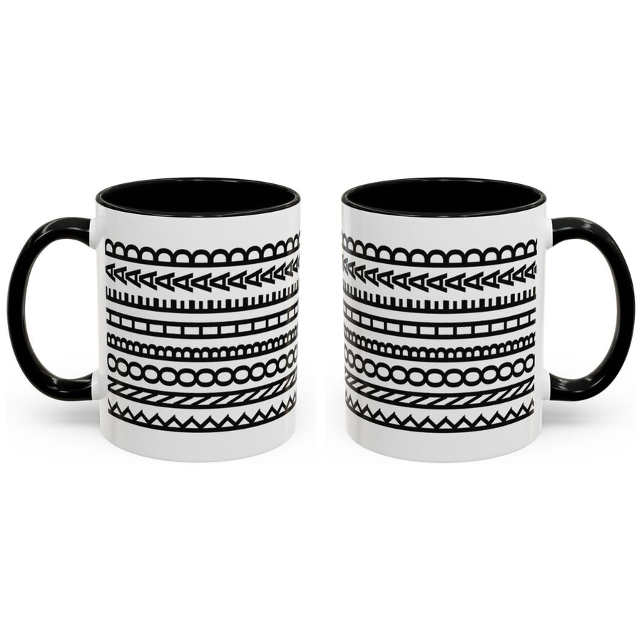 KNOBHEAD mug, 11oz white ceramic, black handle and interior, Black Handle & Inside, handle right