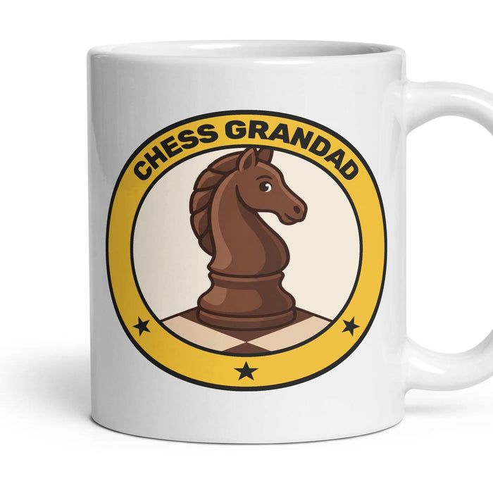 Chess Grandad mug, 11oz white ceramic, handle right