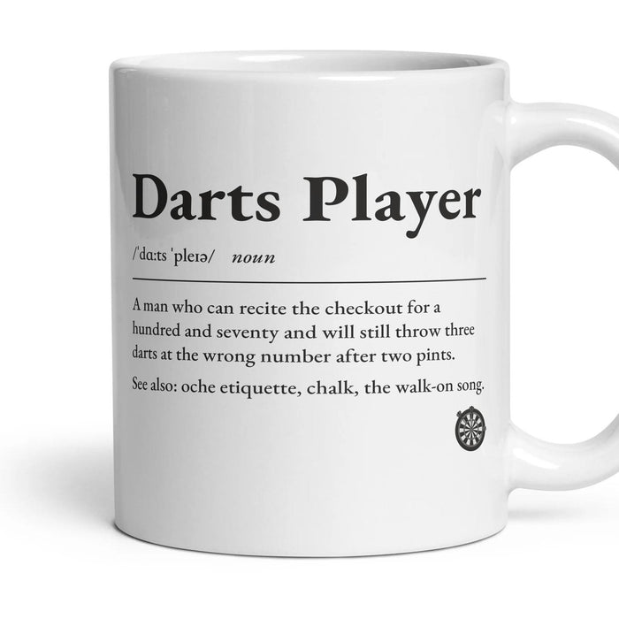 Darts Dad mug, 11oz white ceramic, handle right
