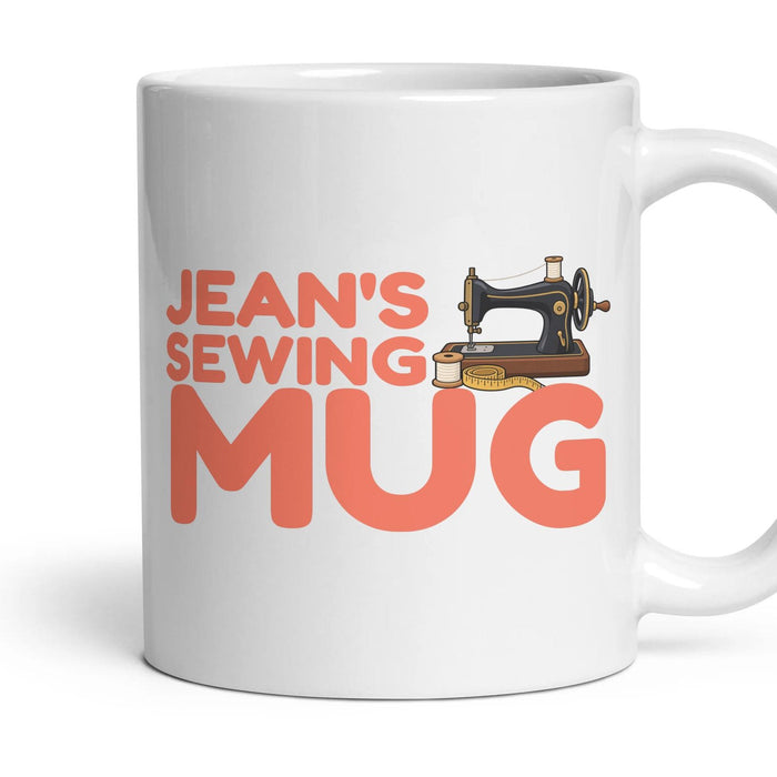 Personalised Sewing Mug mug, 11oz white ceramic, handle right