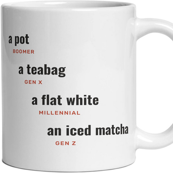 Tea: a pot, a teabag, a flat white, an iced matcha