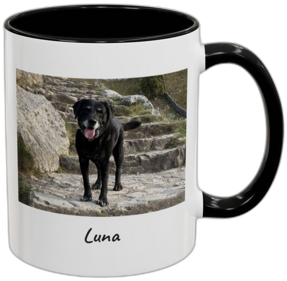 Personalised Photo Mug, Coloured Handle