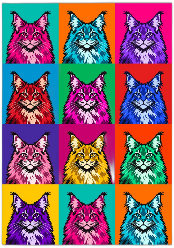 Maine Coon Pop Art Print
